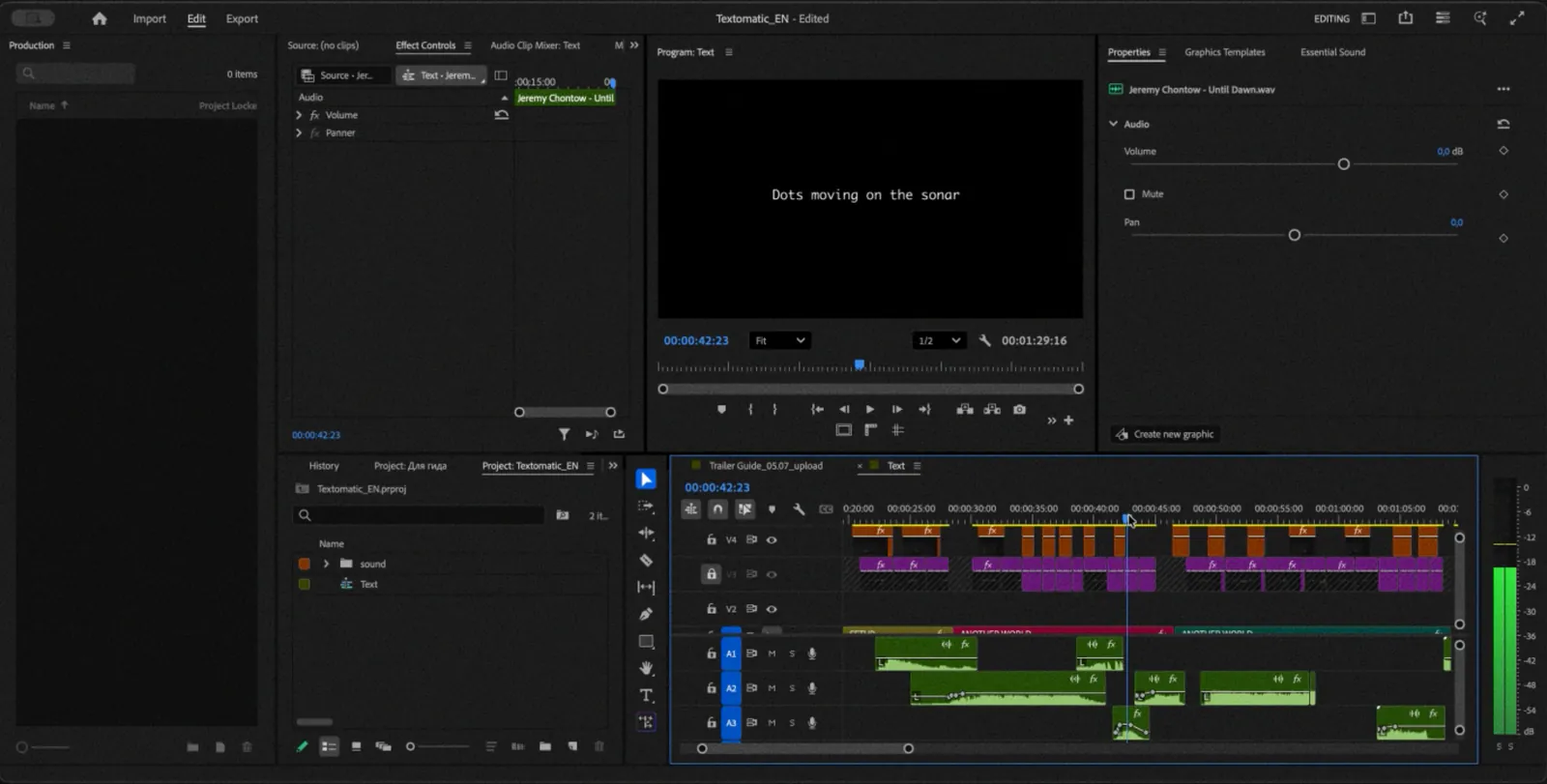 Textomatic — the timeline assembly in Premiere Pro